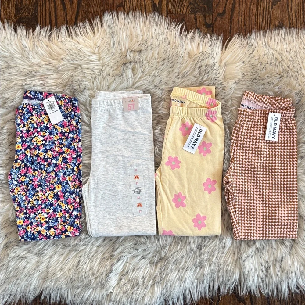 5T NWT 4 Set of Toddler Girl Leggings Pants Bundle